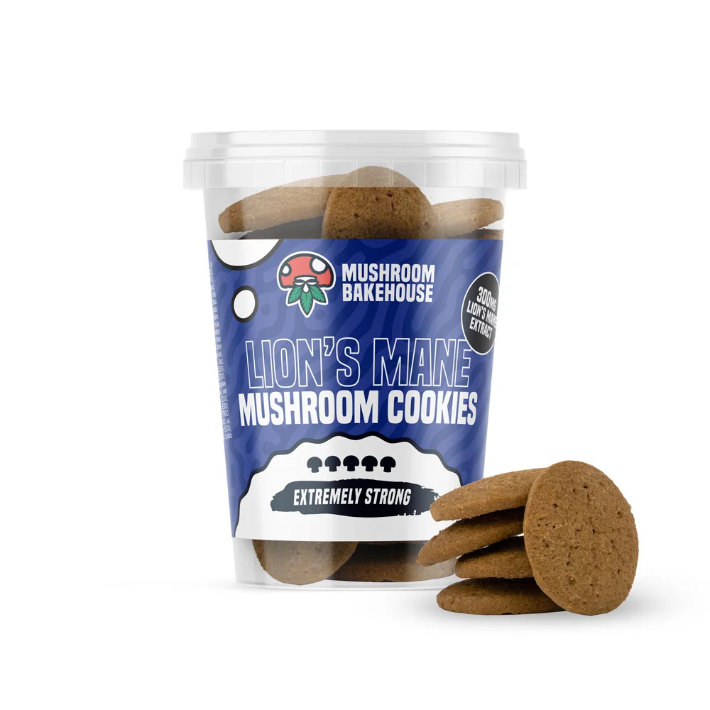 Mush-cookies-bucket-300 Galletas de champiñones melena de león (100mg,200mg,300mg) - Imagen 2