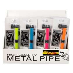 pipas de metal colores solidos con rejillas 14cm